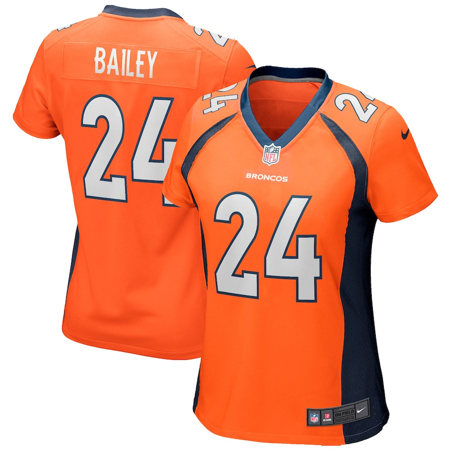 Champ Bailey 24 Denver Broncos Women Game Retired Jersey - Orange Js5771