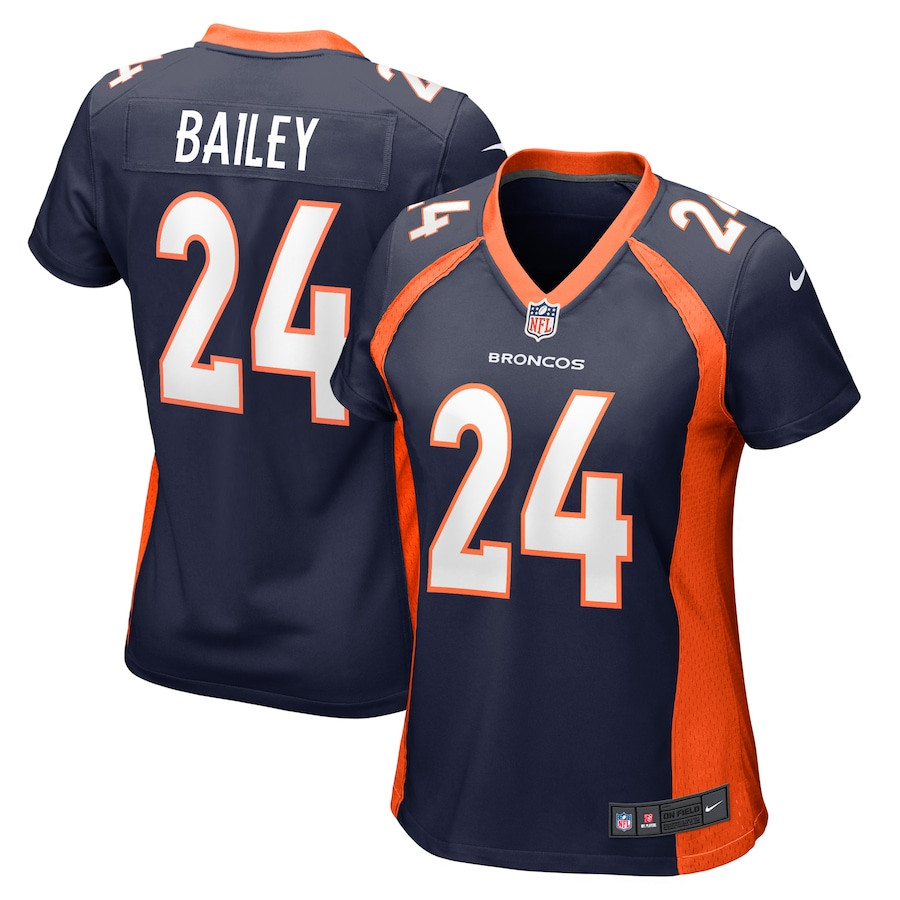 Champ Bailey 24 Denver Broncos Women Retired Jersey - Navy Js5236