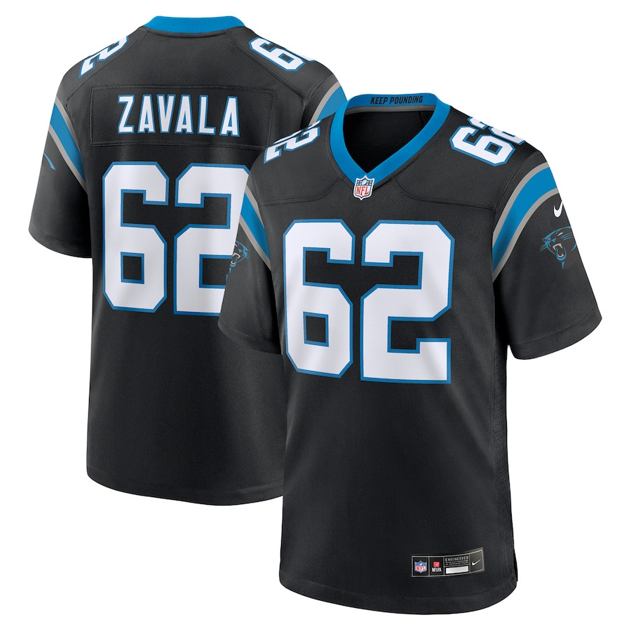Chandler Zavala 62 Carolina Panthers Game Men Jersey - Black Js4607