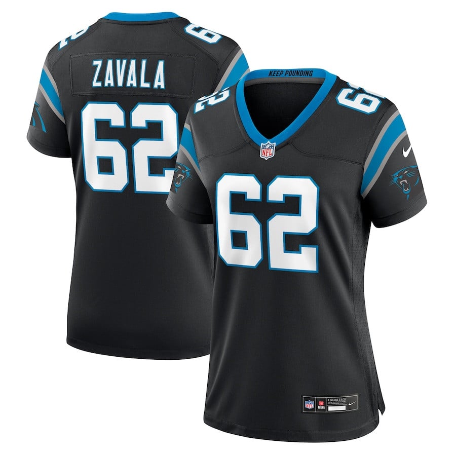 Chandler Zavala 62 Carolina Panthers Women's Game Jersey - Black Js4087