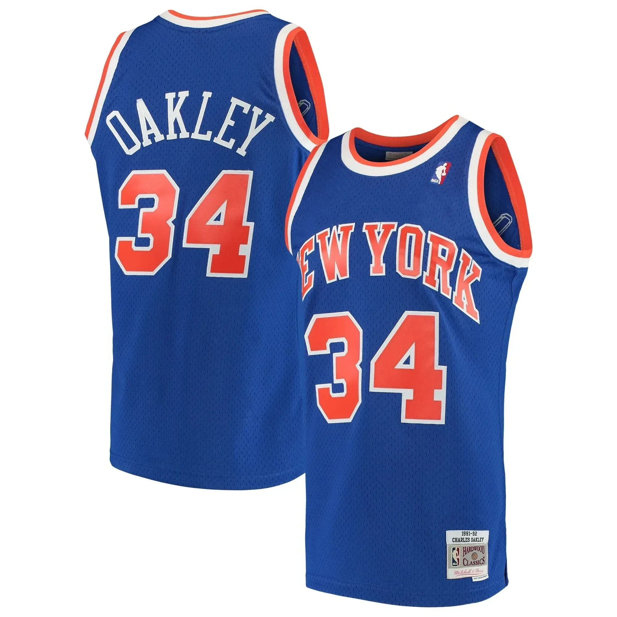 Charles Oakley New York Knicks Mitchell & Ness 1991-92 Hardwood Classics Swingman Jersey - Blue