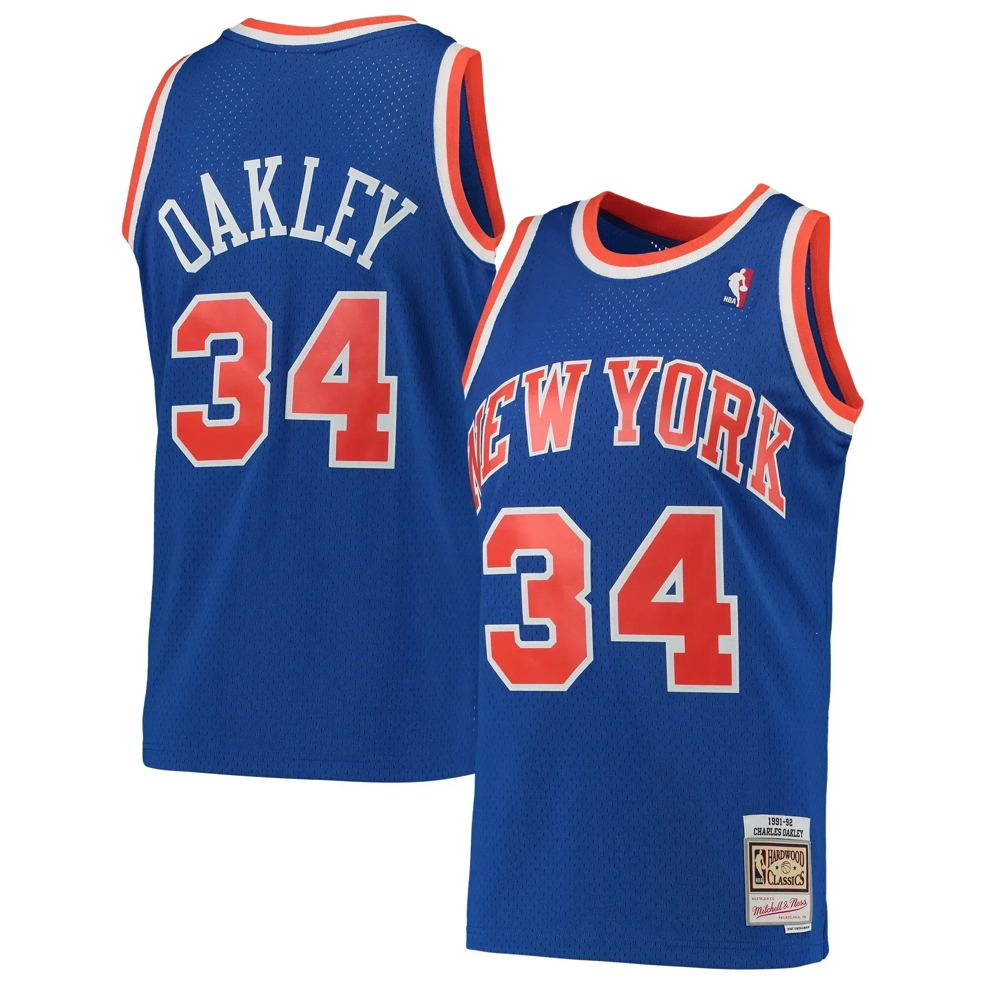 Charles Oakley New York Knicks Mitchell & Ness Hardwood Classics 1991-92 Swingman Jersey - Blue