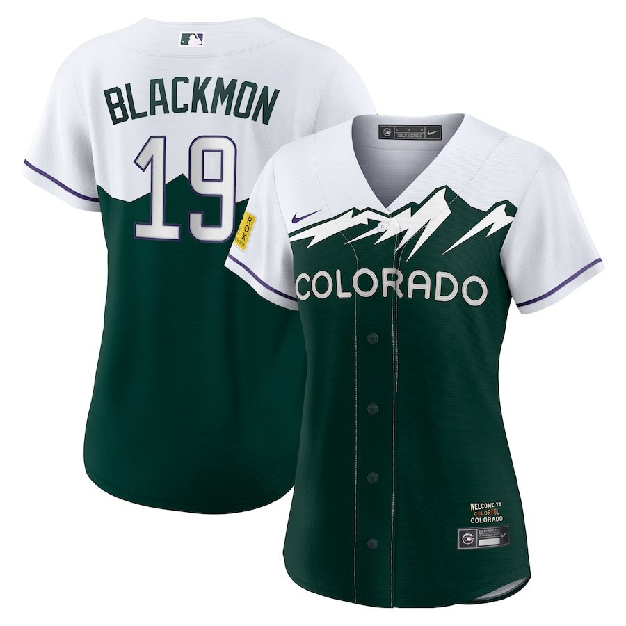 Charlie Blackmon 19 Colorado Rockies Women's City Connect Player Jersey - White/forest Green