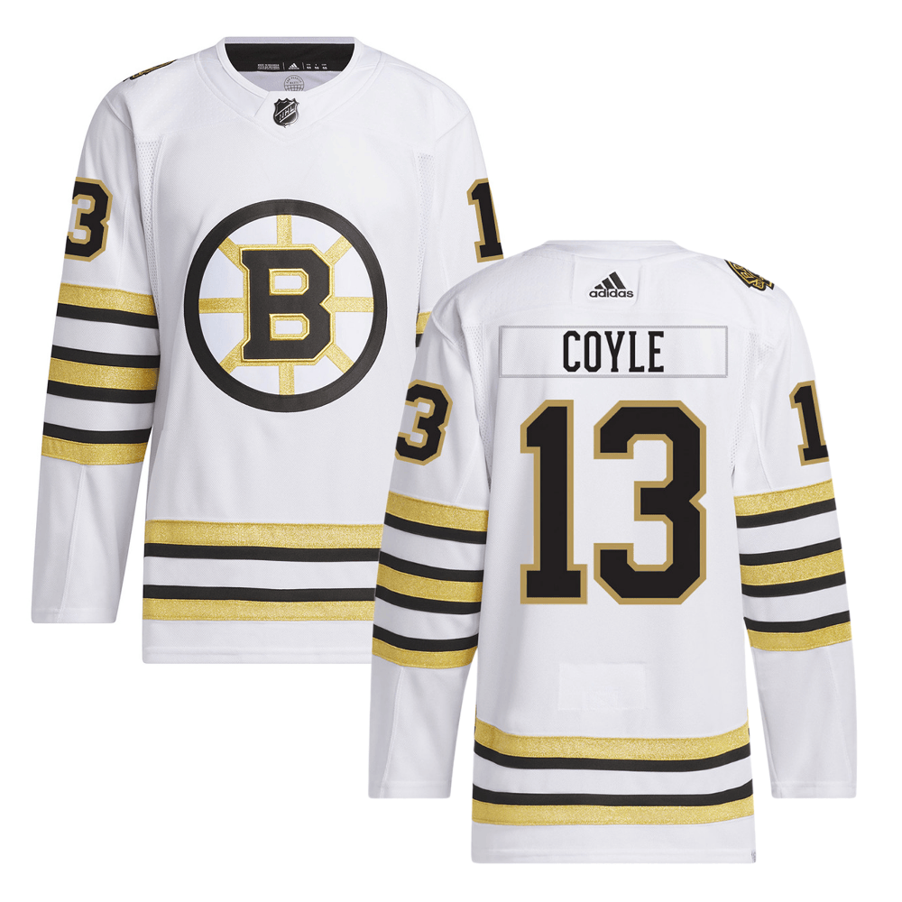 Charlie Coyle 13 Boston Bruins 100th Anniversary Primegreen Away Men Jersey - White