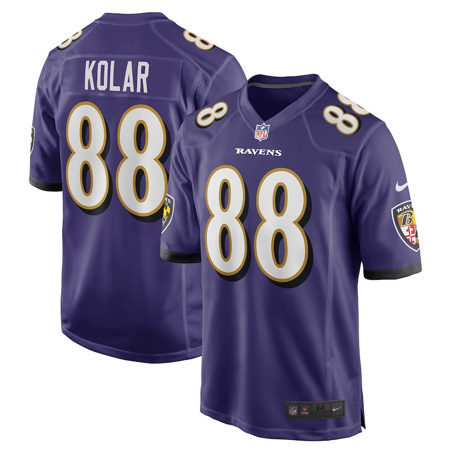 Charlie Kolar 88 Baltimore Ravens Team Game Men Jersey - Purple Js6001