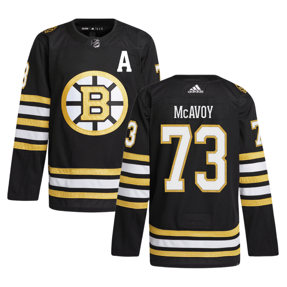 Charlie Mcavoy 73 Boston Bruins 100th Anniversary Primegreen Home Men Jersey - Black