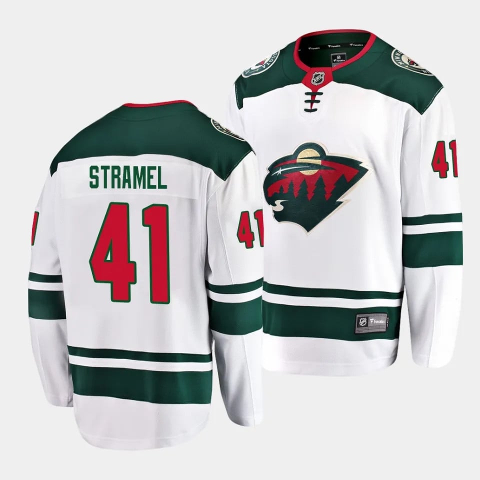 Charlie Stramel #41 Minnesota Wild 2023 Draft Away Men Jersey - White