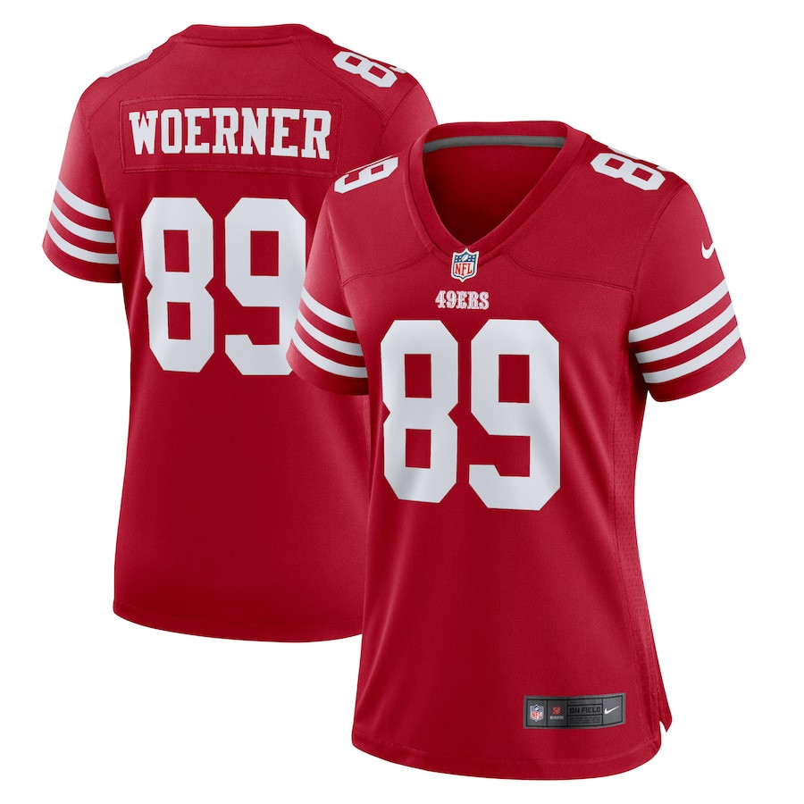 Charlie Woerner 89 San Francisco 49ers Women Game Jersey - Scarlet Js2965