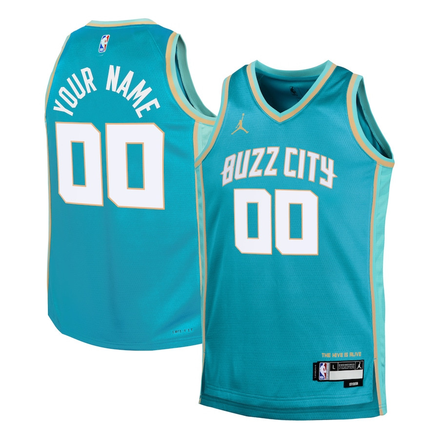 Charlotte Hornets 2023/24 City Edition Swingman Custom Youth Jersey - Teal