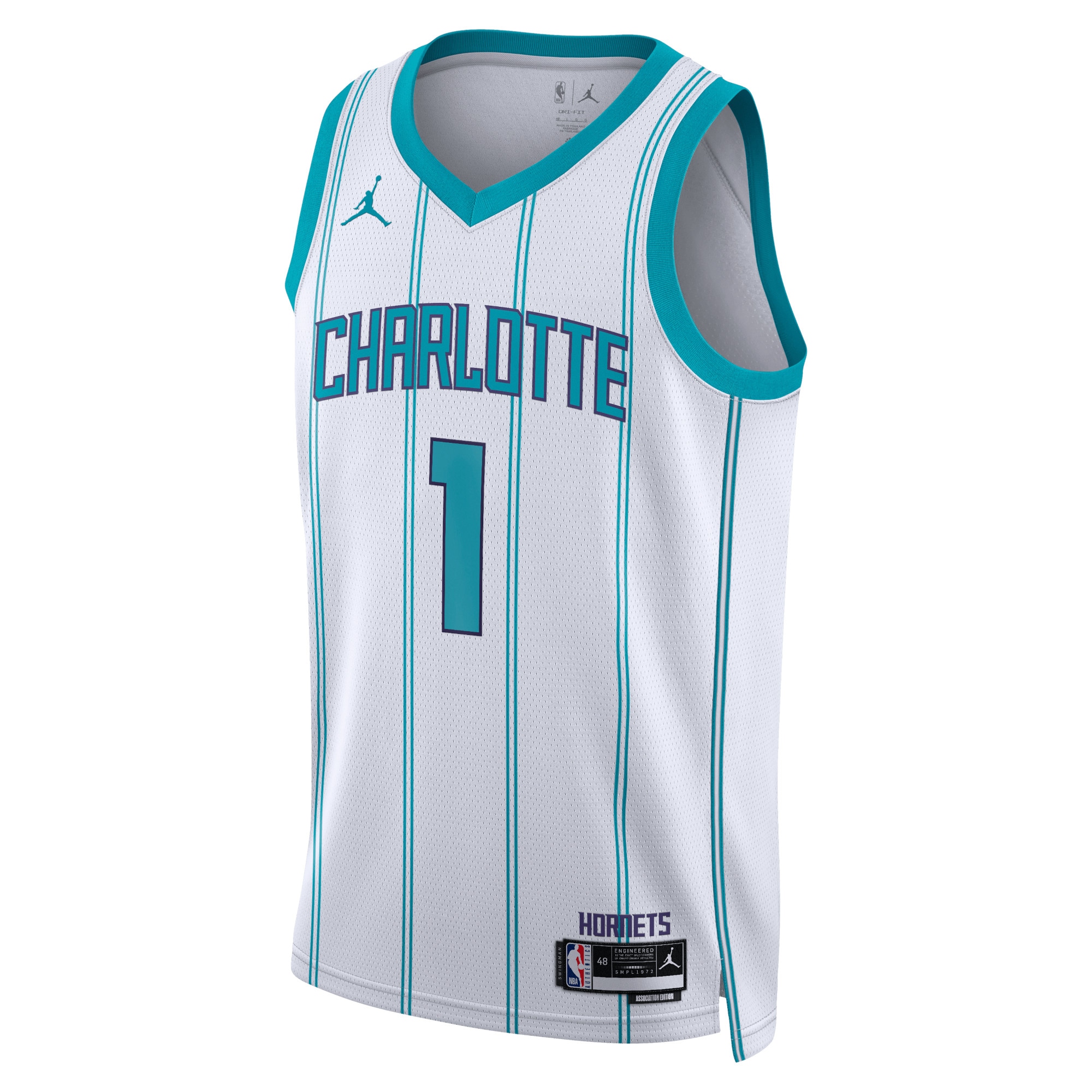 Charlotte Hornets Jordan Brand Association Edition Swingman Jersey - White - Lamelo Ball - Unisex
