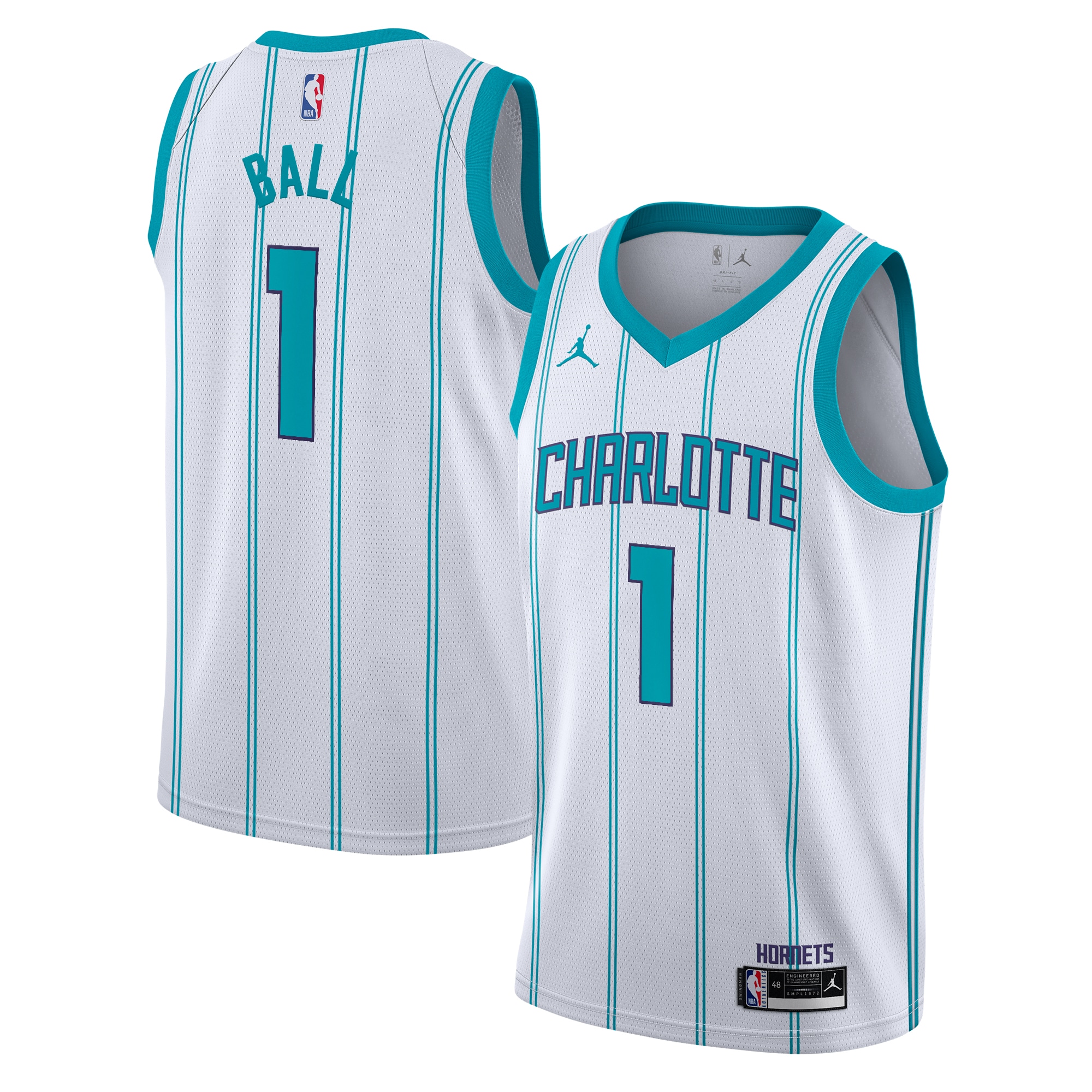Charlotte Hornets Jordan Brand Association Edition Swingman Jersey - White - Lamelo Ball - Youth