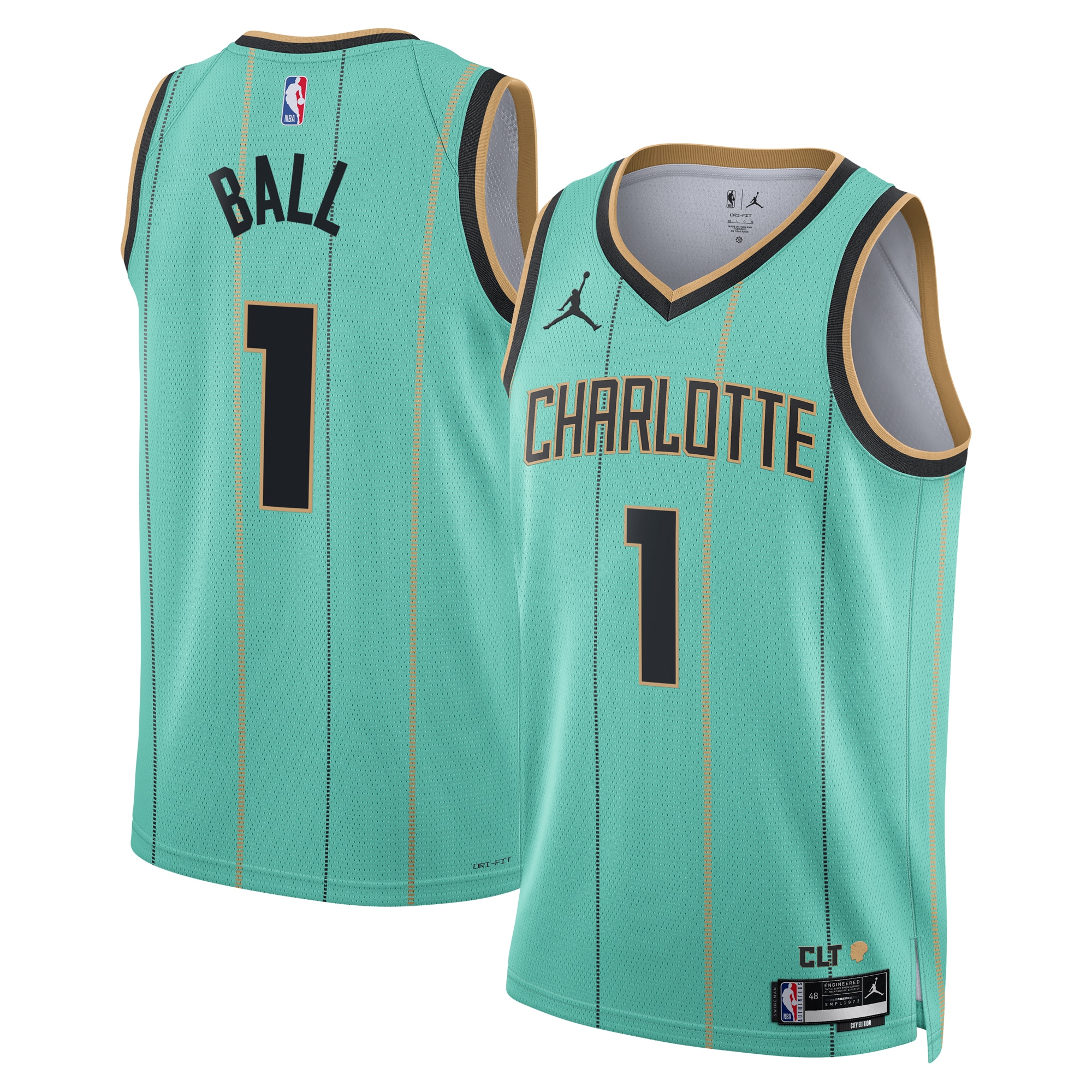 Charlotte Hornets Jordan Brand City Edition Swingman Jersey 2024 - Teal - Lamelo Ball - Unisex