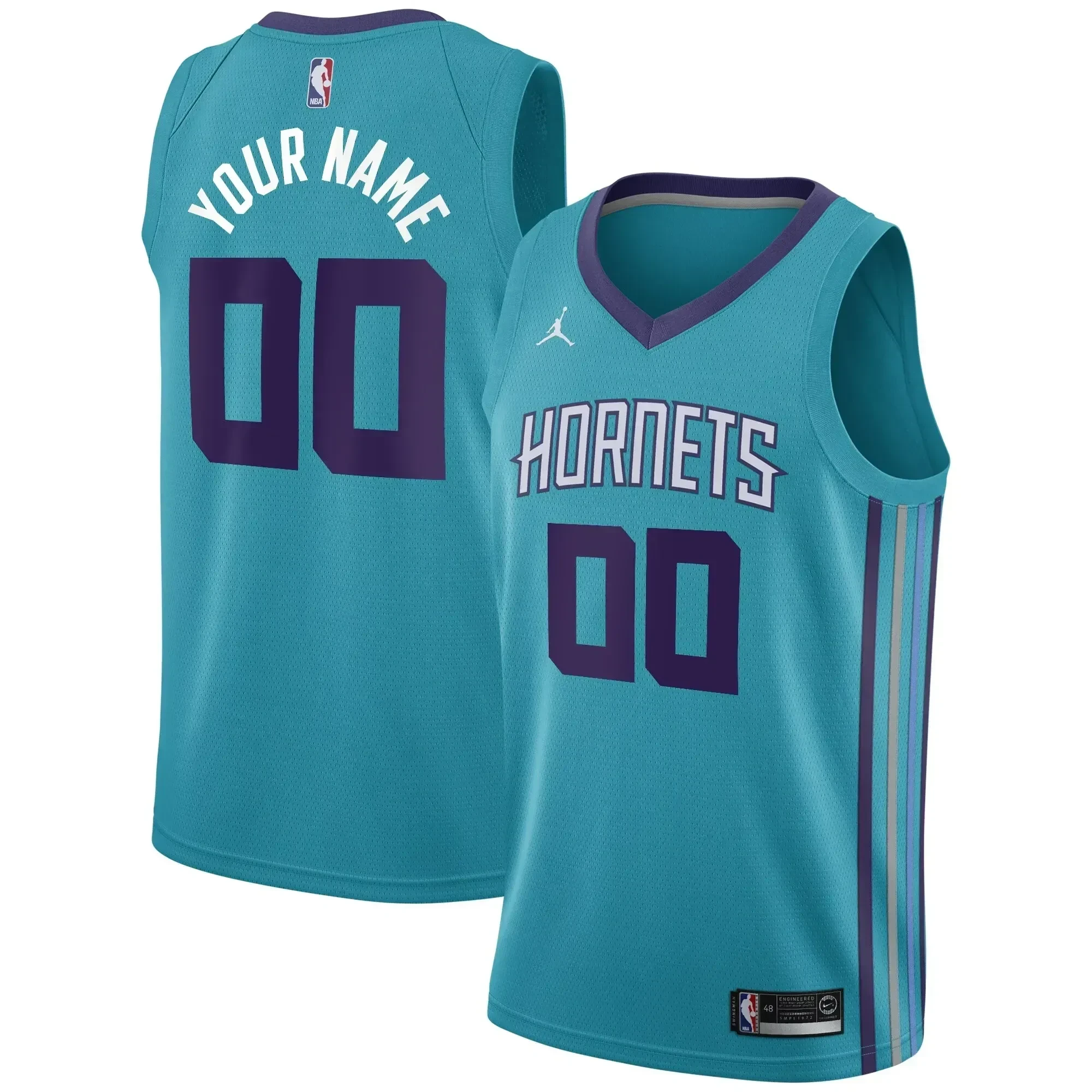 Charlotte Hornets Swingman Custom Jersey Teal - Icon Edition