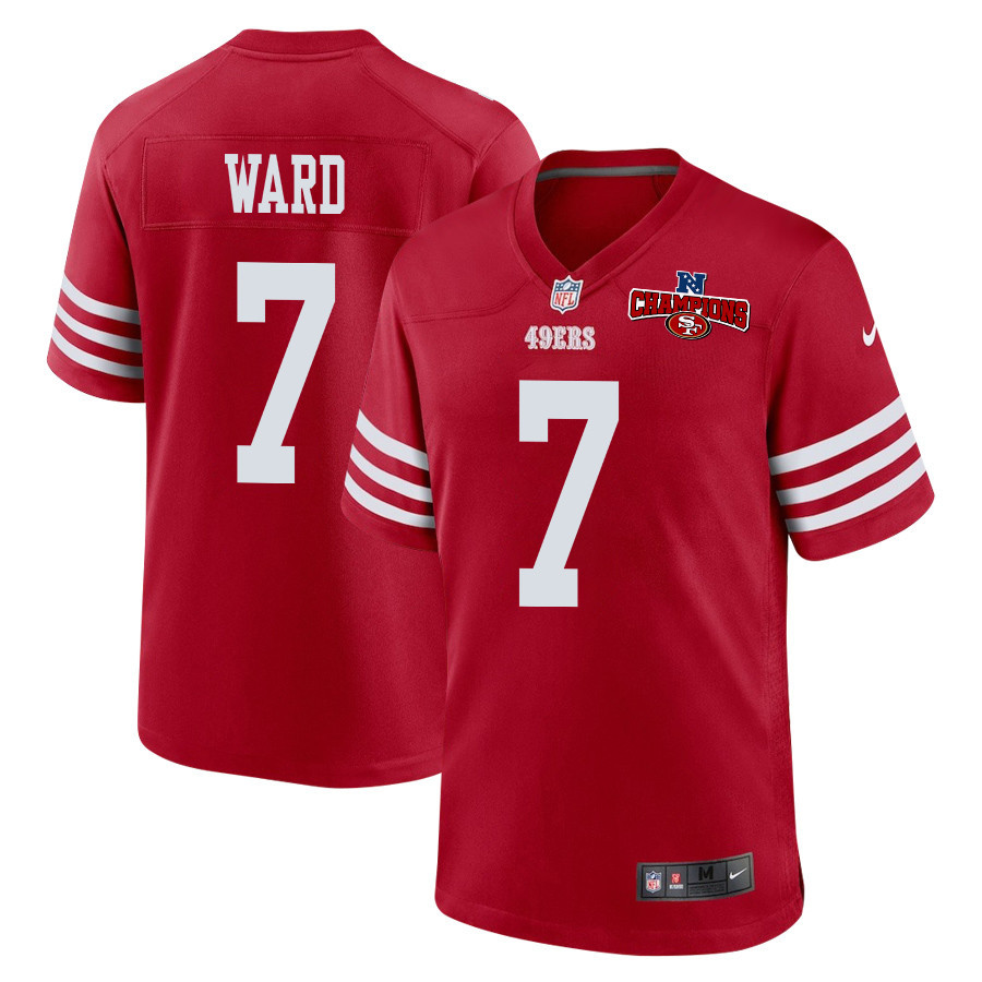 Charvarius Ward 7 San Francisco 49ers Nfc Champions Patch Game Men Jersey - Scarlet Js6587