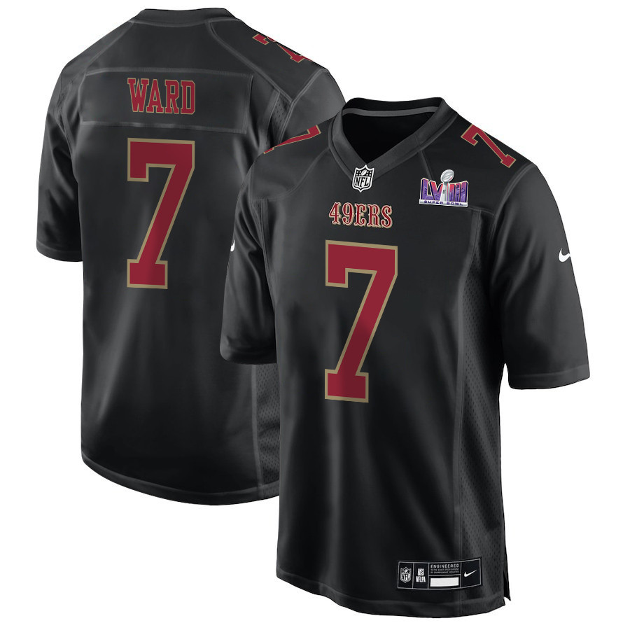 Charvarius Ward 7 San Francisco 49ers Super Bowl Lviii Patch Fashion Game Men Jersey - Carbon Black Js6278