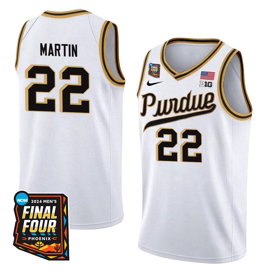 Chase Martin 22 Purdue Boilermakers 2024 Final Four Patch Men's Basketball Jersey - Unisex Jersey