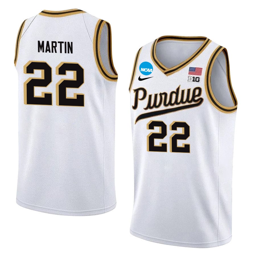 Chase Martin 22 Purdue Boilermakers 2024 Men's Basketball Jersey - White, Unisex Jersey
