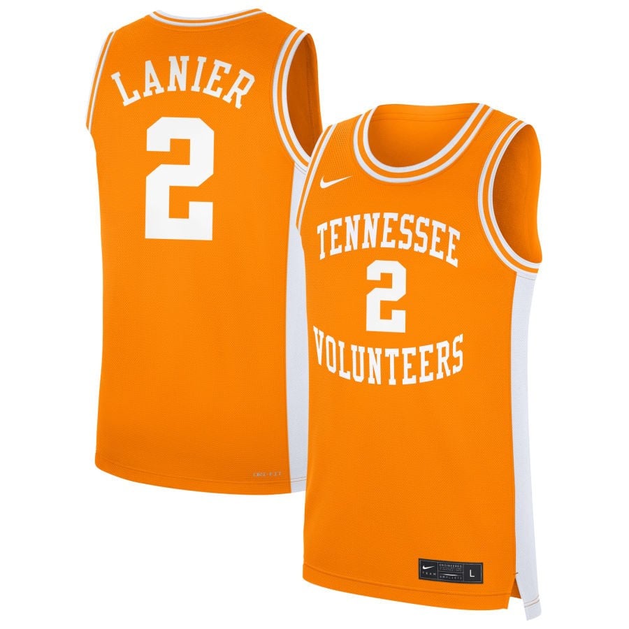 Chaz Lanier 2 Tennessee Volunteers Unisex Men's Basketball Nil Jersey - Orange