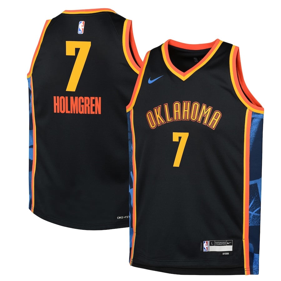 Chet Holmgren 7 Oklahoma City Thunder 2024/25 Swingman Player Youth Jersey - City Edition - Black