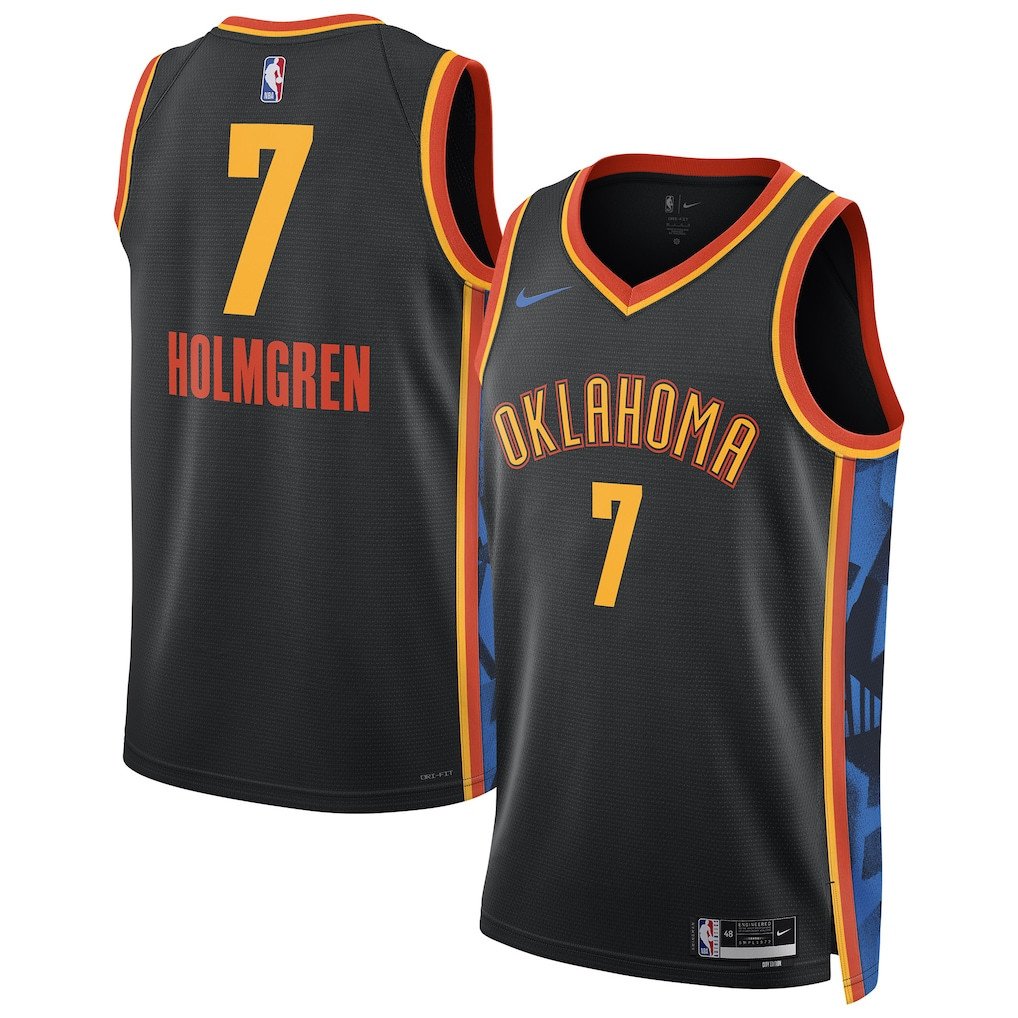 Chet Holmgren 7 Oklahoma City Thunder Unisex 2024/25 Swingman Player Jersey - City Edition - Black