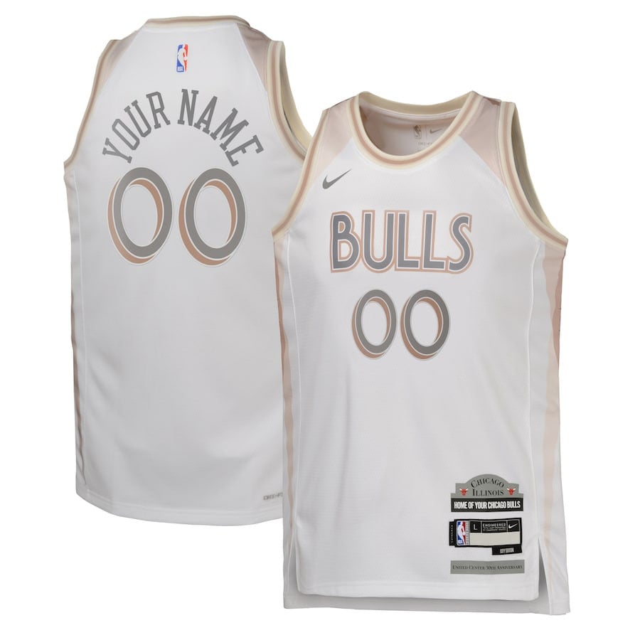 Chicago Bulls 2024/25 Swingman Custom Youth Jersey - City Edition - White
