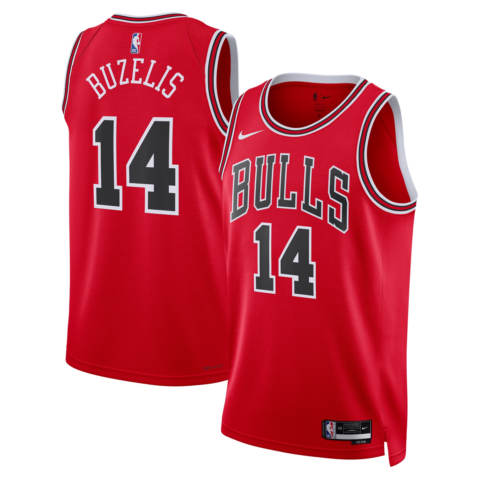 Chicago Bulls Icon Swingman Jersey - Red - Matas Buzelis - Unisex