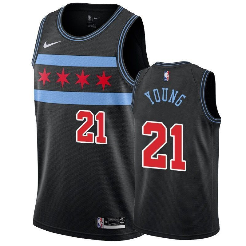 Chicago Bulls Thaddeus Young 21 City Men's Jersey