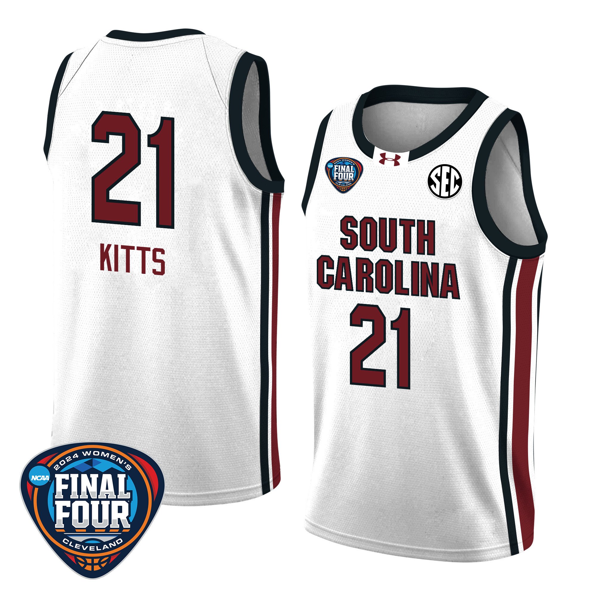 Chloe Kitts 21 South Carolina 2024 Final Four Patch Women's Basketball Jersey - Unisex Jersey