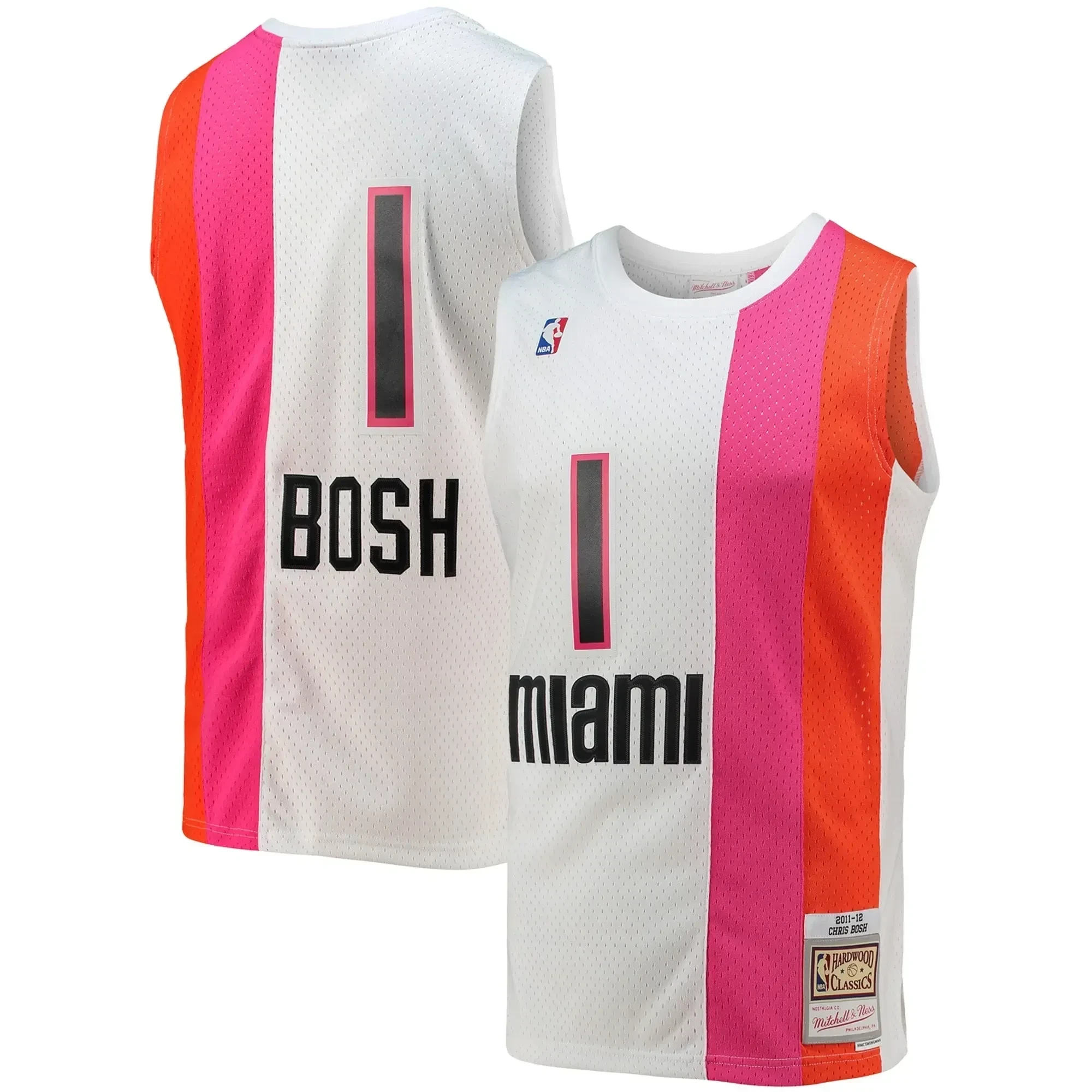 Chris Bosh Miami Heat Mitchell & Ness 2011-12 Hardwood Classics Swingman Jersey ??white