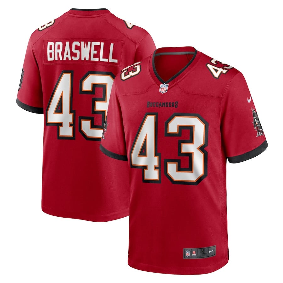 Chris Braswell 43 Tampa Bay Buccaneers Game Men Jersey - Red Js6639