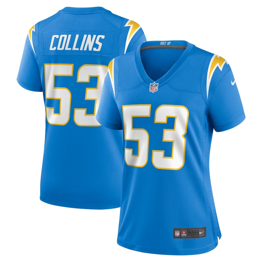 Chris Collins 53 Los Angeles Chargers Women's Game Jersey - Powder Blue Js5865