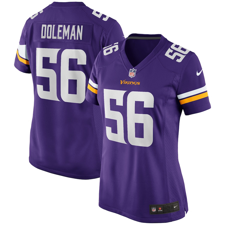 Chris Doleman 56 Minnesota Vikings Women Game Retired Jersey - Purple Js1763