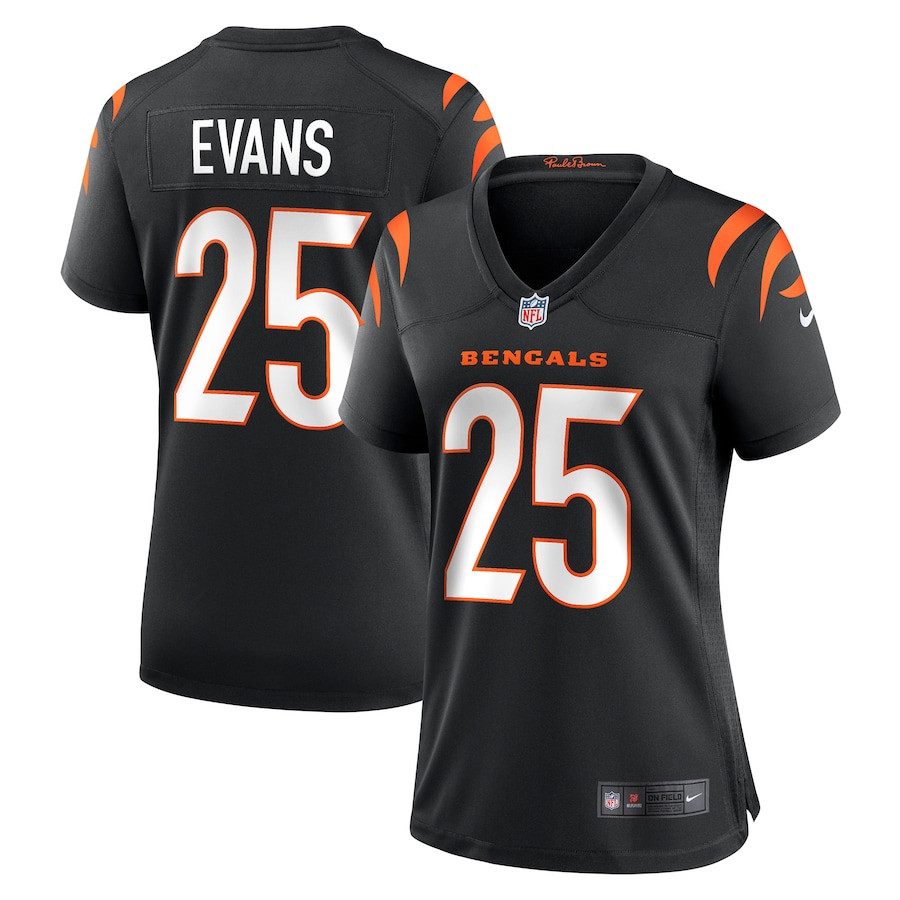 Chris Evans 25 Cincinnati Bengals Women Game Jersey - Black Js3102