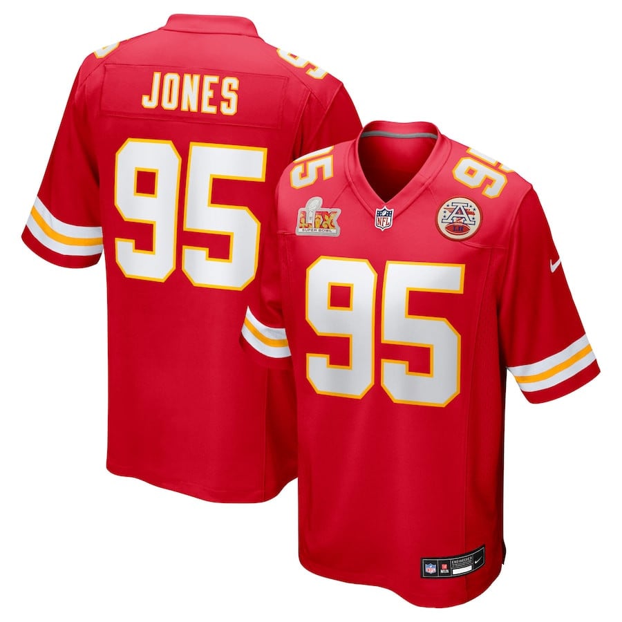 Chris Jones 95 Kansas City Chiefs Super Bowl Lix Game Jersey - Red Js5470