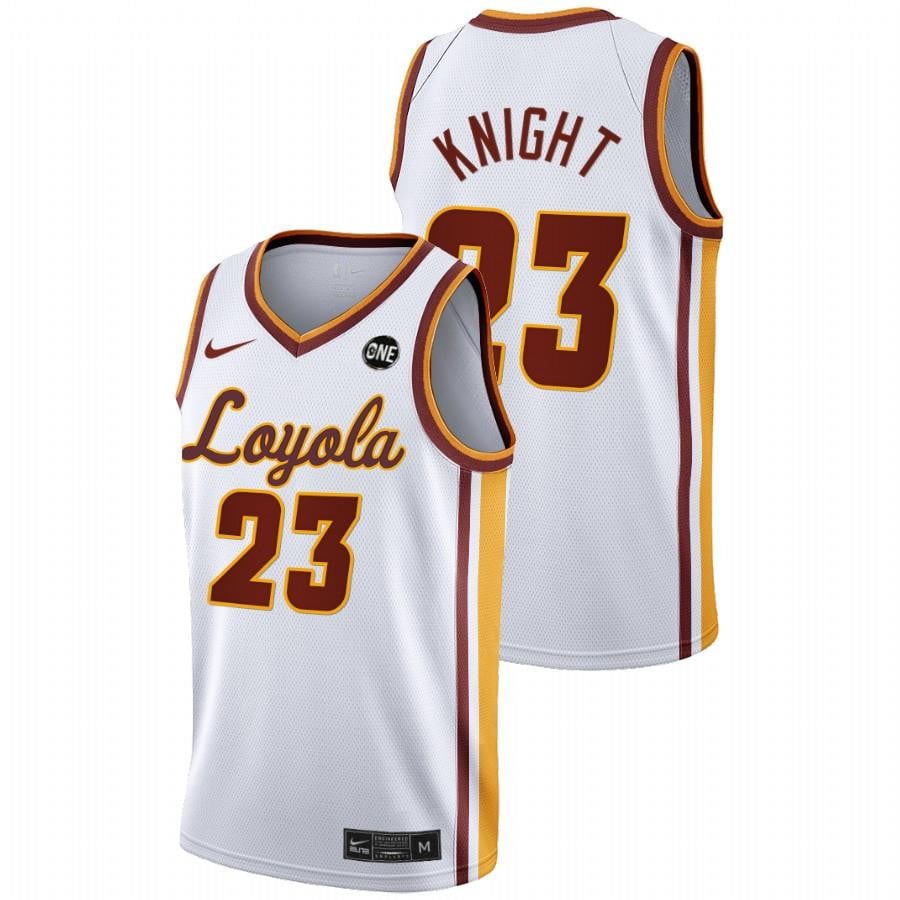 Chris Knight 23 White Loyola Ramblers 2022 College Basketball Mvc Championship Jersey
