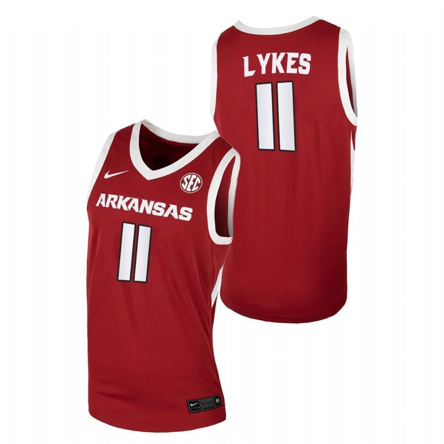 Chris Lykes 11 Red Arkansas Razorbacks 2022 College Basketball Jersey