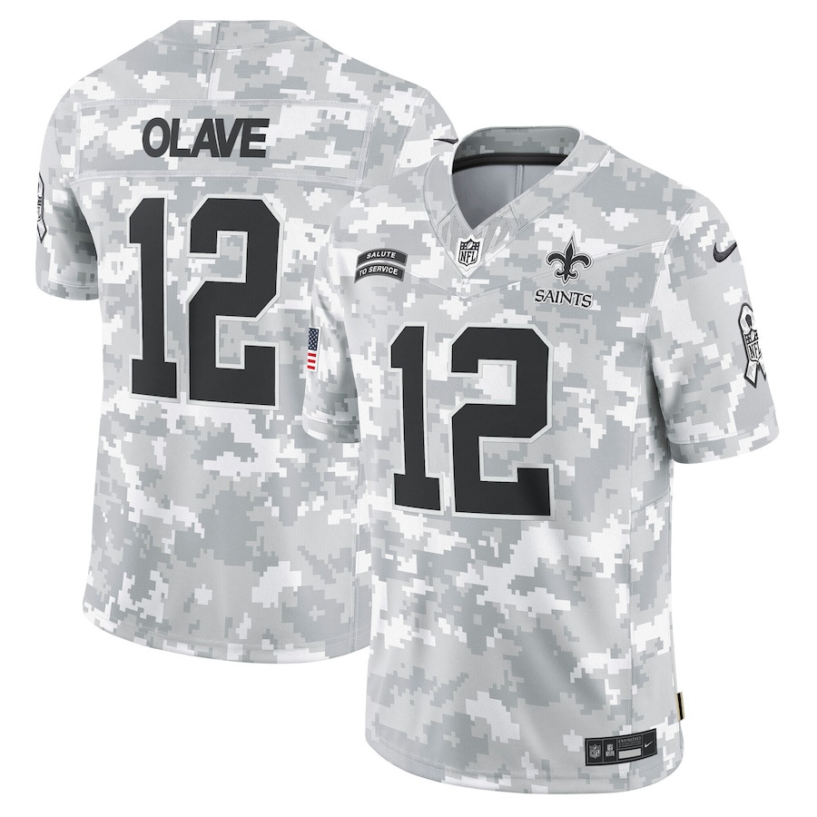 Chris Olave 12 New Orleans Saints 2024 Salute To Service Limited Men Jersey - Arctic Camo Js8485