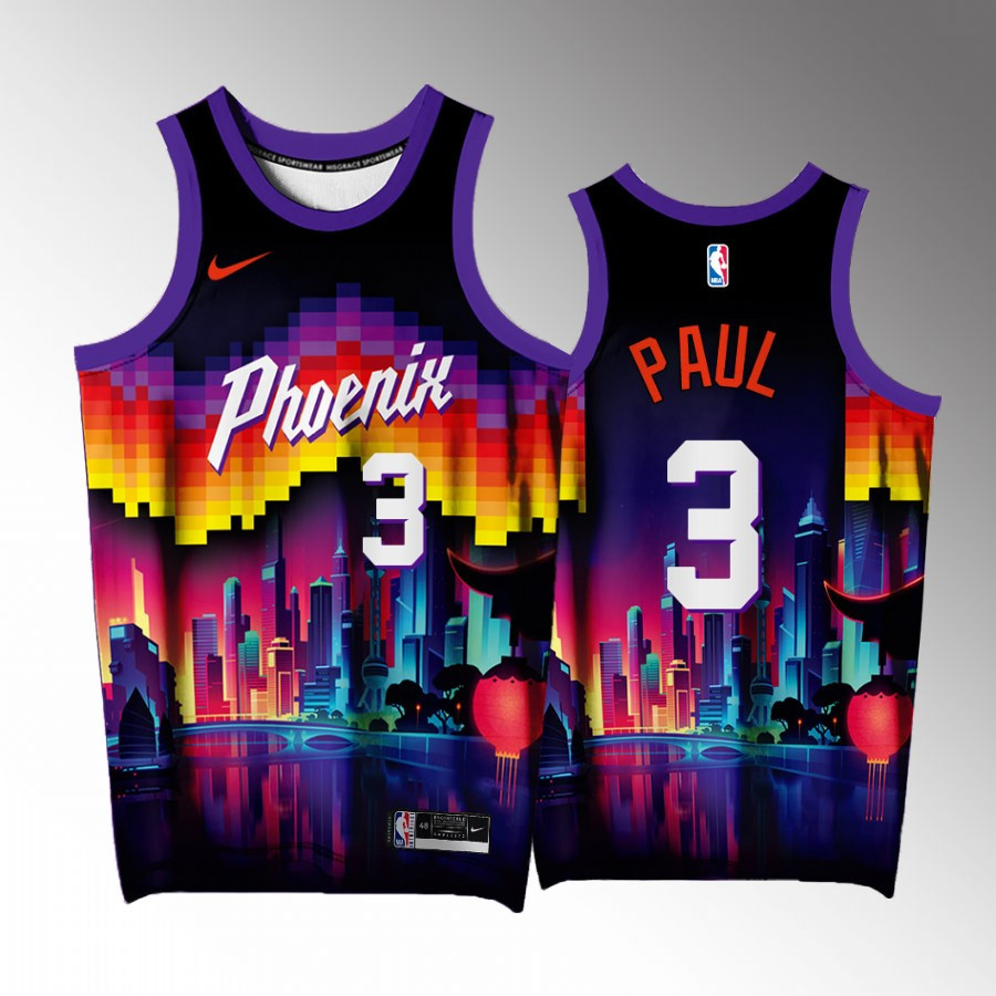 Chris Paul 3 Phoenix Suns Purple Jersey Arizona City Exclusive Edition
