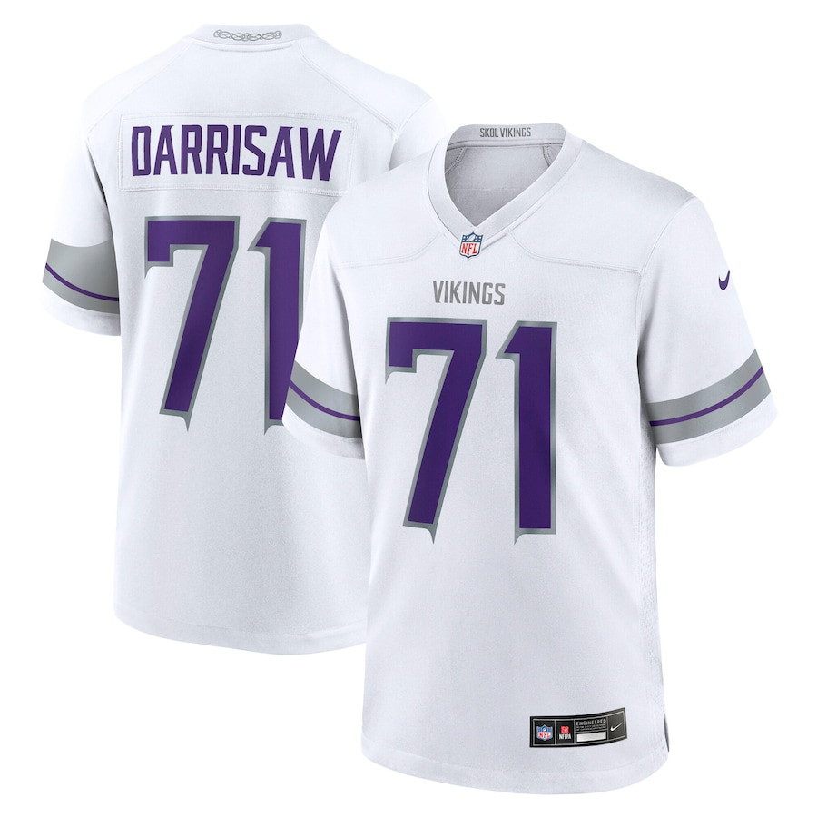 Christian Darrisaw 71 Minnesota Vikings Alternate Game Men Jersey - White Js3522