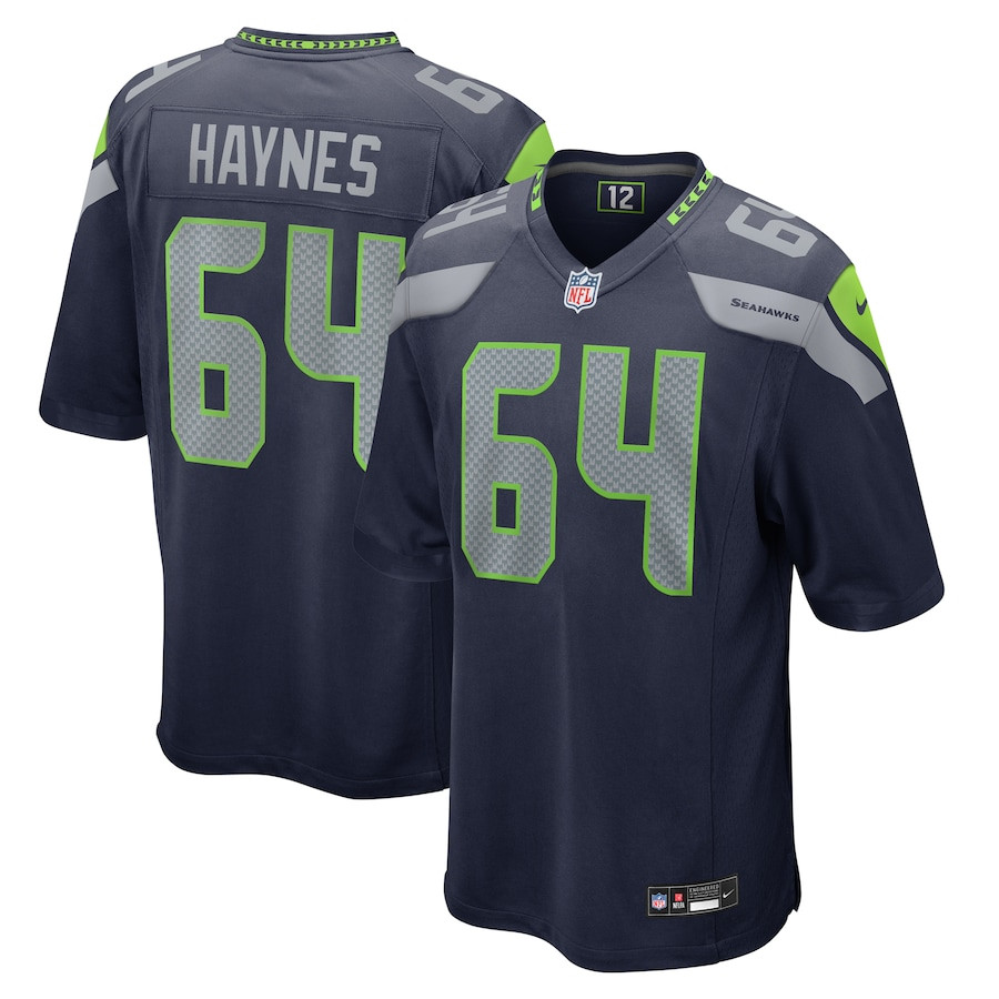Christian Haynes 64 Seattle Seahawks Game Men Jersey - College Navy Js4642
