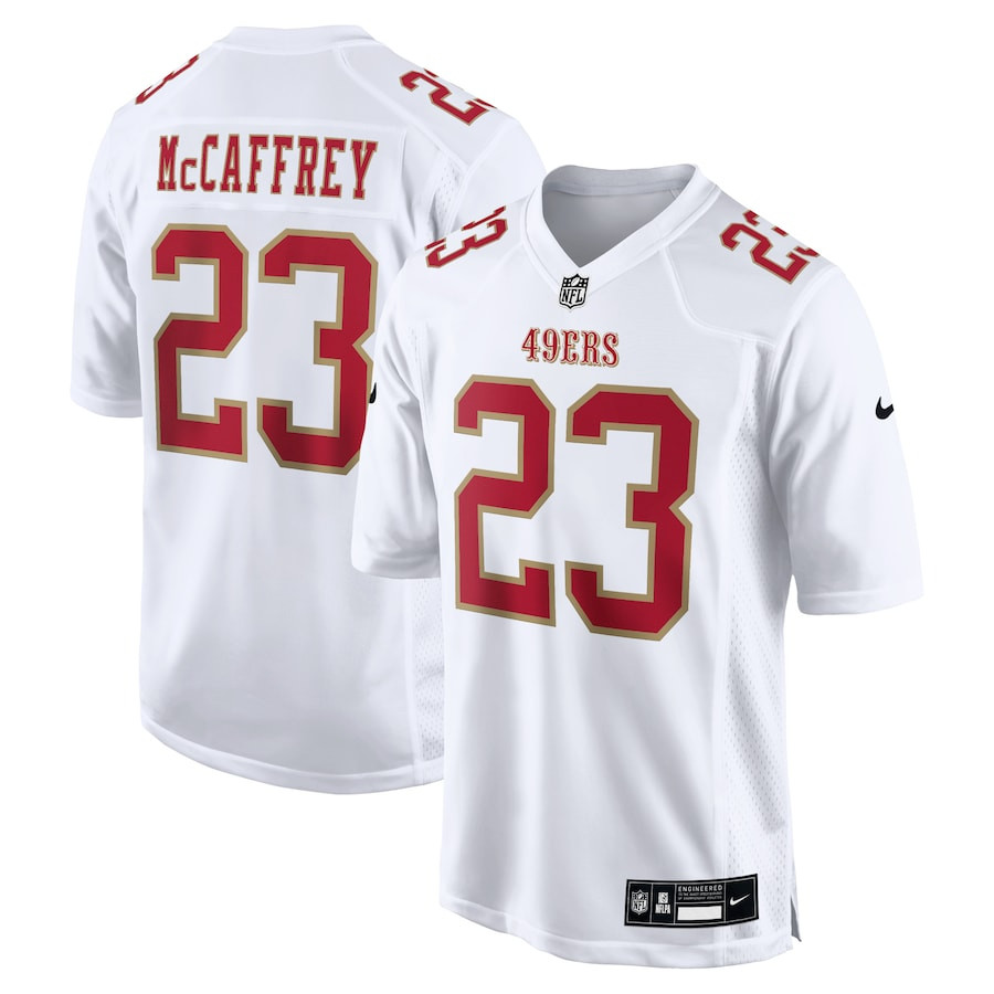 Christian Mccaffrey 23 San Francisco 49ers Fashion Game Men Jersey - Tundra White Js9714