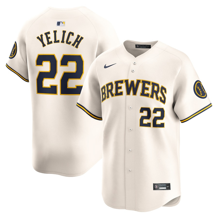 Christian Yelich 22 Milwaukee Brewers Home Limited Youth Jersey - Cream