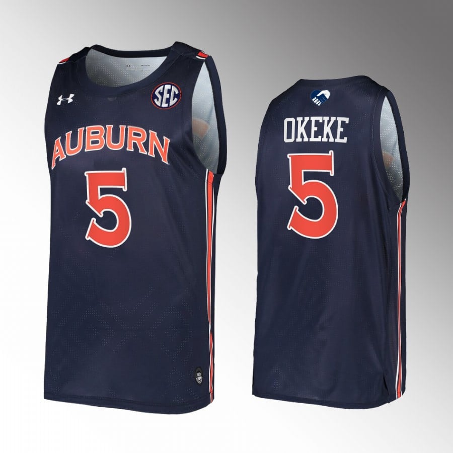 Chuma Okeke 5 Auburn Tigers Navy Jersey College Basketball