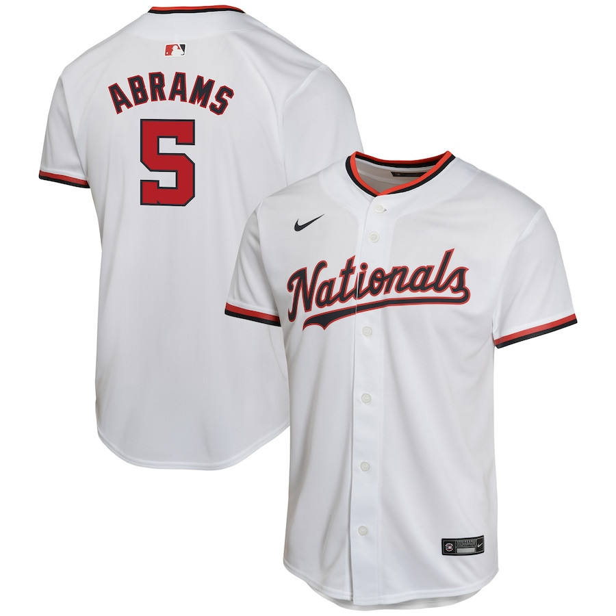 Cj Abrams 5 Washington Nationals Home Game Youth Jersey - White