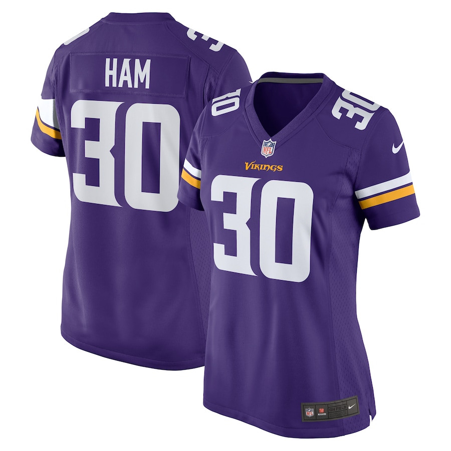 C.j. Ham 30 Minnesota Vikings Women Game Jersey - Purple Js9747