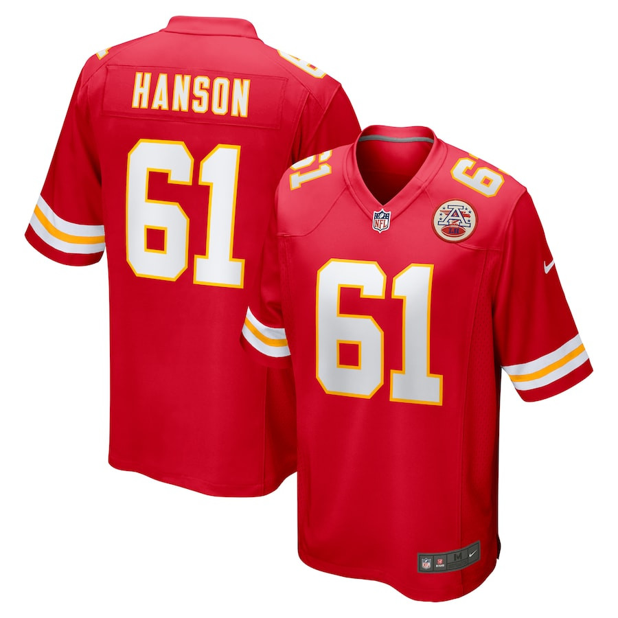 C.j. Hanson 61 Kansas City Chiefs Game Men Jersey - Red Js2203