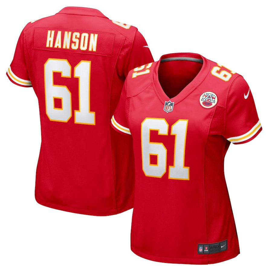 C.j. Hanson 61 Kansas City Chiefs Women's Game Jersey - Red Js9357