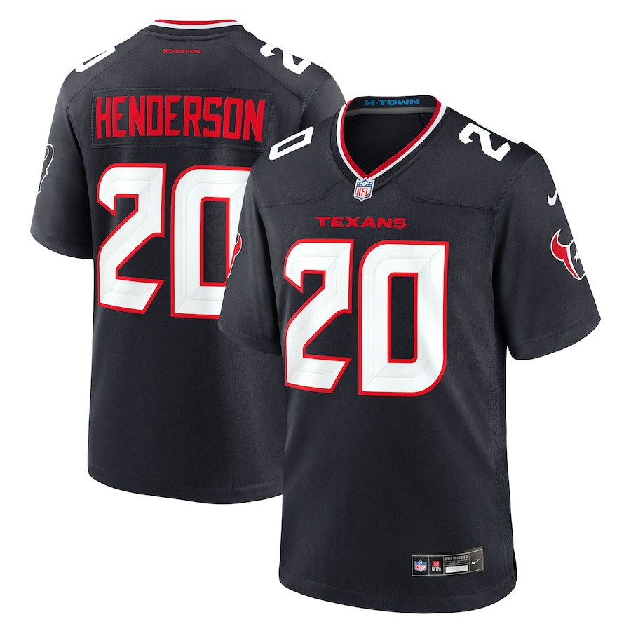 C.j. Henderson 20 Houston Texans Team Game Men Jersey - Navy Js5296