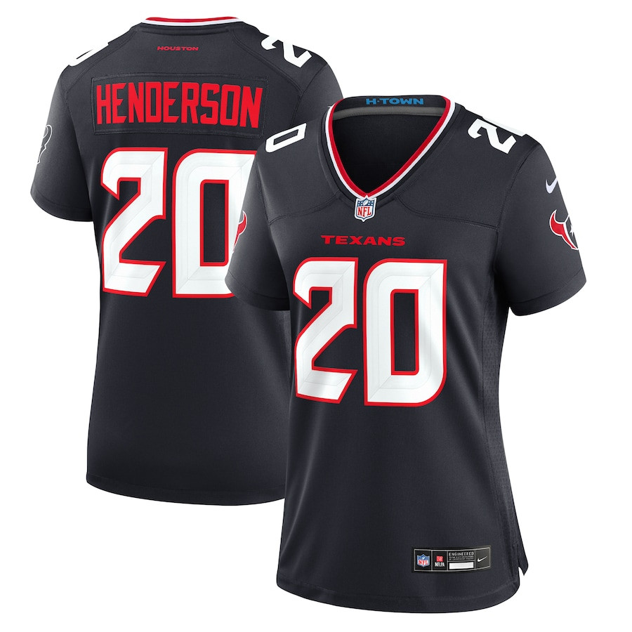 C.j. Henderson 20 Houston Texans Women Team Game Jersey - Navy Js6084