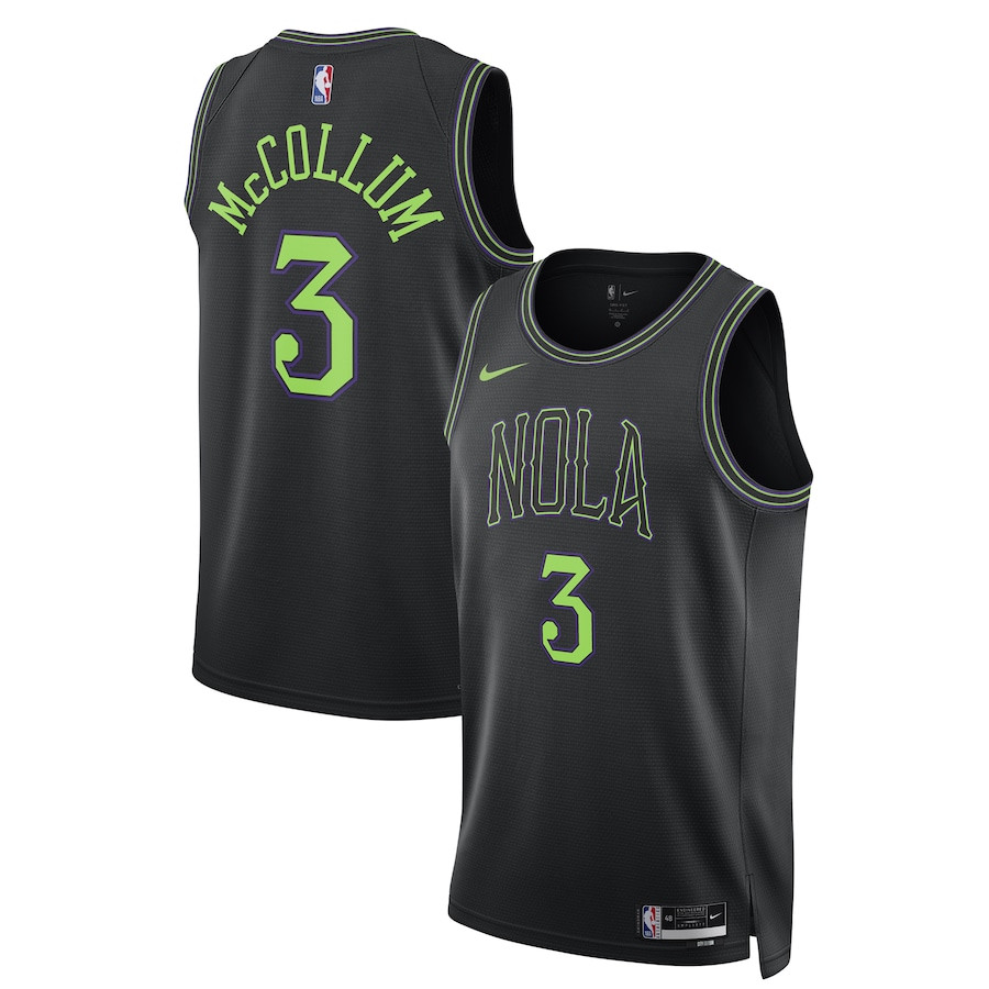 Cj Mccollum 3 New Orleans Pelicans 2023/24 City Edition Swingman Jersey - Black